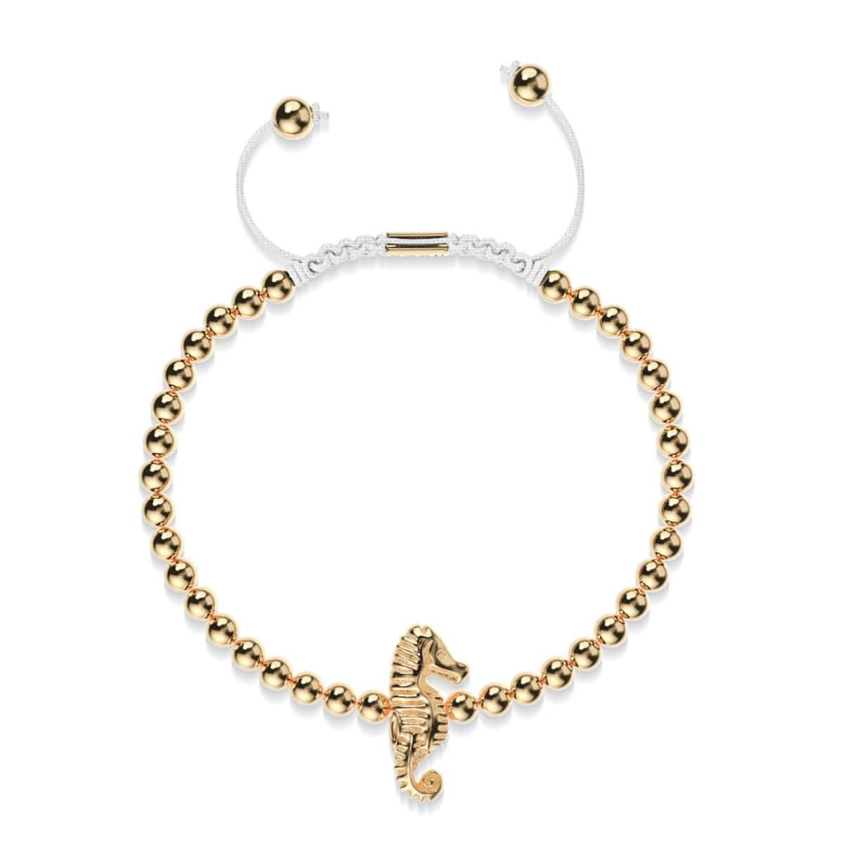 Reef | 18k Gold | Seahorse Macrame Charmballa Bracelet
